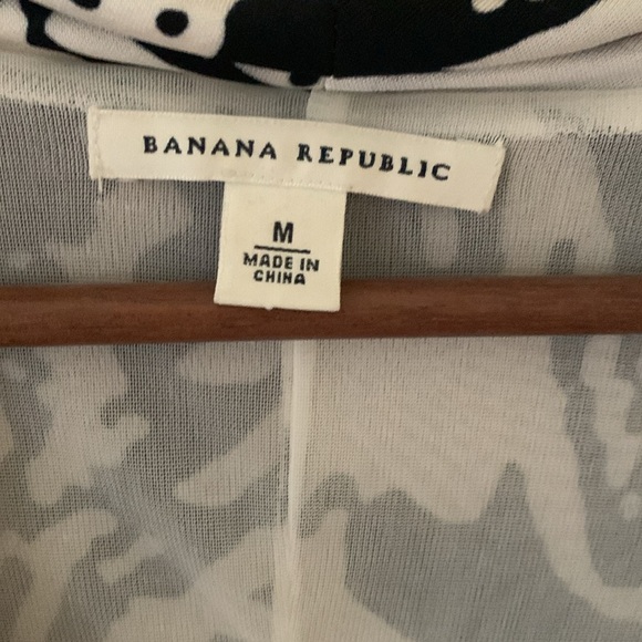 Banana Republic cream and navy patterned dress - Picture 2 of 4